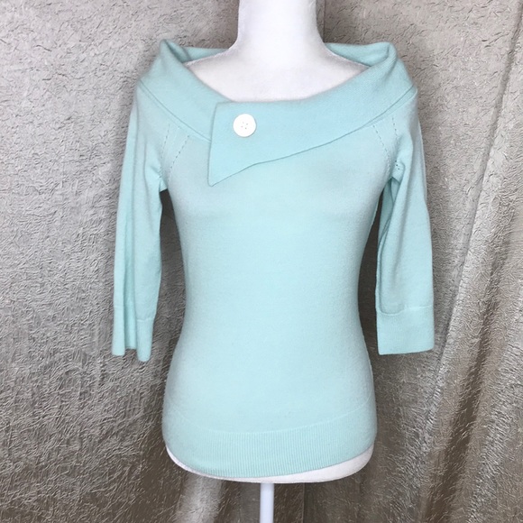 Banana Republic Sweaters - Banana Republic Mint Green Retro Merino Sweater Sm